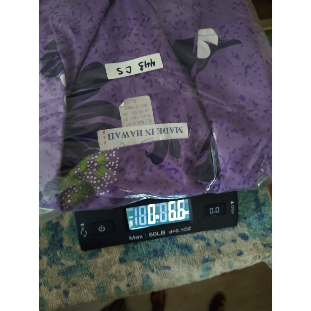 Vintage MADE IN HAWAII USA Men's Shirt XL Purple Floral Hawaiian Shirt 80s 90s - Picture 6 of 6